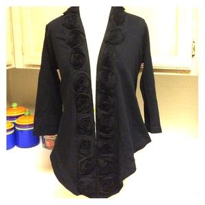 NWT open drape rosette sweater